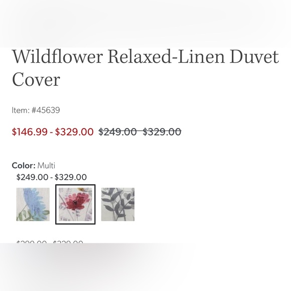 Garnet Hill Relaxed-Linen Duvet Covet - King/Cal King - Picture 11 of 12